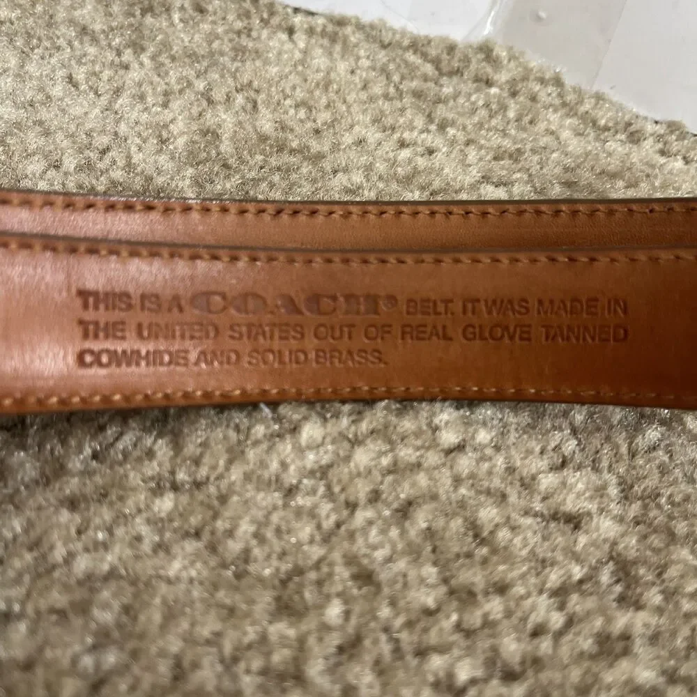 Vtg Coach Classic Leather Belt British Tan 32 in USA Classic Business 90s Work